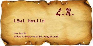 Löwi Matild névjegykártya
